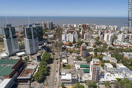 Vista aérea de las torres del World Trade Center Montevideo sobre la Av. L. A. de Herrera - Departamento de Montevideo - URUGUAY. Foto No. 73114