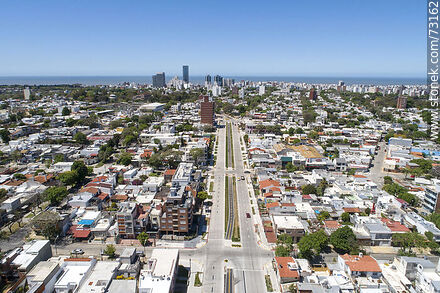 Aerial view of the widening of Luis Alberto de Herrera Ave. between Ramón Anador st. and Italia Ave - Department of Montevideo - URUGUAY. Photo #73162