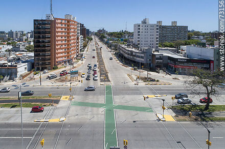Aerial view of the widening of Luis Alberto de Herrera Ave. between Ramón Anador st. and Italia Ave. - Department of Montevideo - URUGUAY. Photo #73156