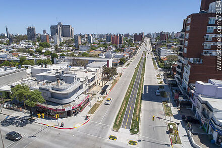 Aerial view of the widening of Luis Alberto de Herrera Ave. between Ramón Anador st. and Italia Ave. - Department of Montevideo - URUGUAY. Photo #73154