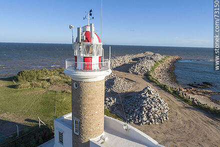 Aerial view of Punta Carretas lighthouse - Department of Montevideo - URUGUAY. Photo #73150