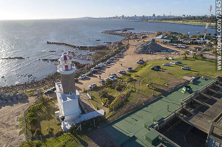 Aerial view of Punta Carretas lighthouse - Department of Montevideo - URUGUAY. Photo #73145