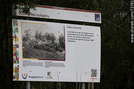 Cartel del circuito minero Ruinas del Cuñapirú - Departamento de Rivera - URUGUAY. Foto No. 73781