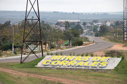 Sign of Minas de Corrales - Department of Rivera - URUGUAY. Photo #73894