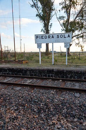 Piedra Sola Train Station Sign - Department of Paysandú - URUGUAY. Photo #74018