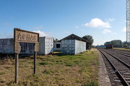 Estación de ferrocarril de pueblo Achar - Departamento de Tacuarembó - URUGUAY. Foto No. 74062