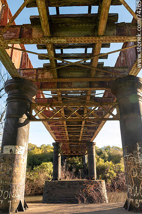 Puente ferroviario sobre el arroyo Fraile Muerto - Departamento de Cerro Largo - URUGUAY. Foto No. 74265
