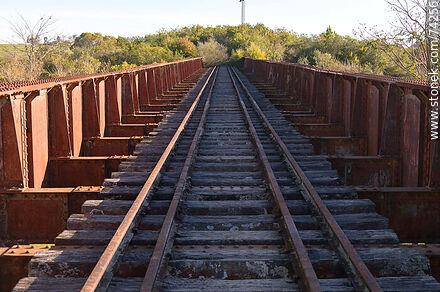 Puente ferroviario sobre el arroyo Fraile Muerto - Departamento de Cerro Largo - URUGUAY. Foto No. 74256