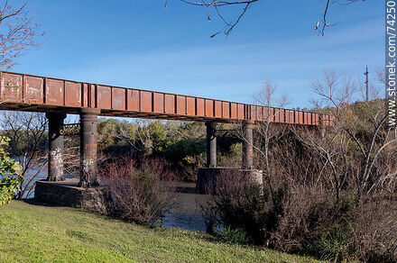 Railroad bridge over Fraile Muerto Creek - Department of Cerro Largo - URUGUAY. Photo #74250