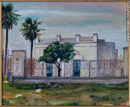 Casa de Juana de Ibarbourou. Pintura de su casa en Santa Clara de Olimar - Departamento de Cerro Largo - URUGUAY. Foto No. 74351