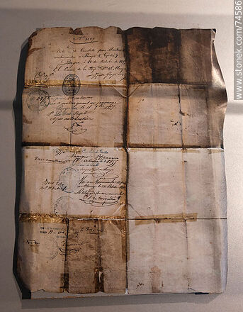 French passport of 1855 of Beltrán Etcheverry - Department of Cerro Largo - URUGUAY. Photo #74586