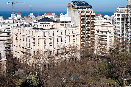 Buildings in front of Plaza Libertad - Department of Montevideo - URUGUAY. Photo #75008