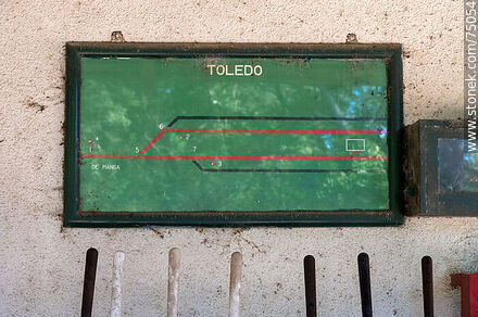 Estación Toledo de trenes. Esquema de vías de la estación - Departamento de Canelones - URUGUAY. Foto No. 75054