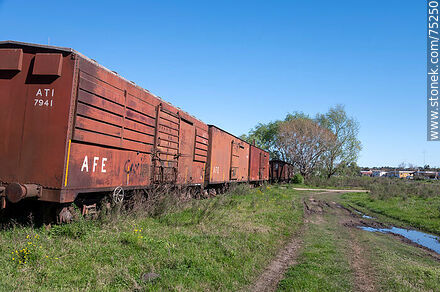 San Ramon Railway Station. Old freight cars made of wood and iron. - Department of Canelones - URUGUAY. Photo #75250