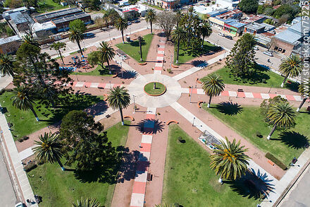 Aerial view of Santa Rosa square - Department of Canelones - URUGUAY. Photo #75225