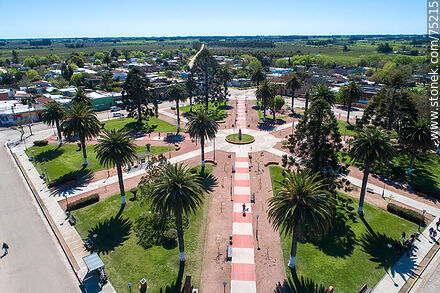 Aerial view of Santa Rosa square - Department of Canelones - URUGUAY. Photo #75215