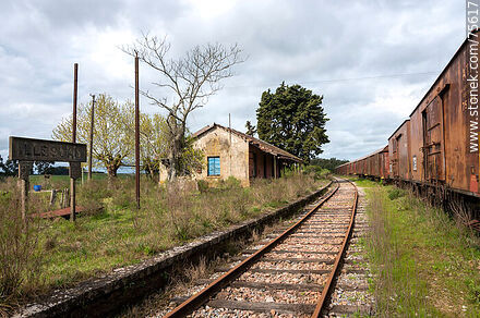 Freight wagons in front of Illescas railroad station - Department of Florida - URUGUAY. Photo #75617