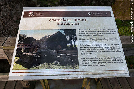 La Grasería del Timote on the Jesuit Route (Route 6). Informative panel  - Department of Florida - URUGUAY. Photo #75670
