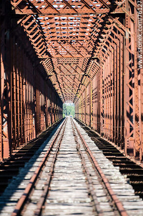Puente ferroviario de hierro reticulado sobre el río Yí (2021) - Departamento de Durazno - URUGUAY. Foto No. 76127