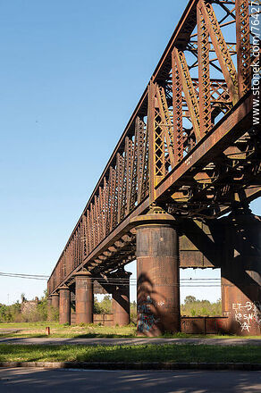Puente ferroviario sobre la Avenida Churchill y que cruza el río Yí (2021) - Departamento de Durazno - URUGUAY. Foto No. 76427