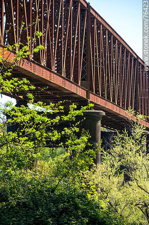 Puente ferroviario sobre la Avenida Churchill y que cruza el río Yí (2021) - Departamento de Durazno - URUGUAY. Foto No. 76423