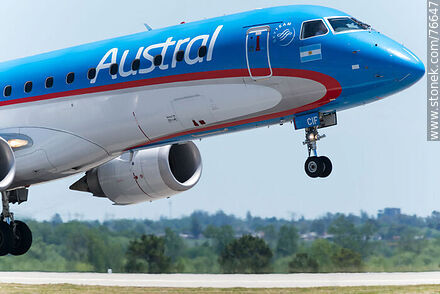 Austral's Embraer 190 aircraft decoloting - Department of Canelones - URUGUAY. Photo #76647