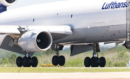 Lufthansa Cargo MD-11 Freighter aircraft landing - Department of Canelones - URUGUAY. Photo #76685