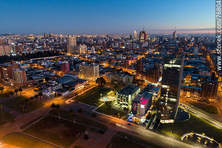 Aerial view from Rambla República Argentina at dawn - Department of Montevideo - URUGUAY. Photo #76804