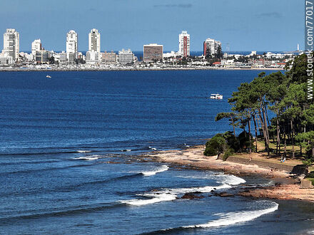 Vista aérea de la costa este de la isla - Punta del Este y balnearios cercanos - URUGUAY. Foto No. 77017