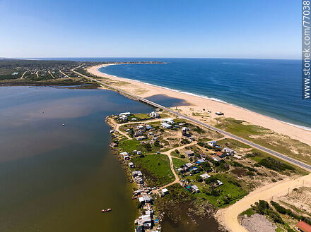 Aerial view of the José Ignacio lagoon and the Atlantic Ocean. - Punta del Este and its near resorts - URUGUAY. Photo #77038