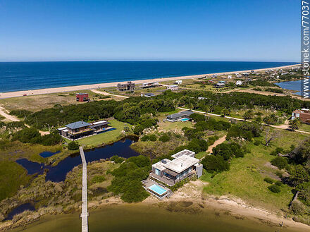 Aerial view of the José Ignacio lagoon - Punta del Este and its near resorts - URUGUAY. Photo #77037