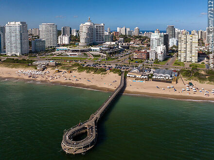 Aerial view of Playa Mansa in the afternoon - Punta del Este and its near resorts - URUGUAY. Photo #77112