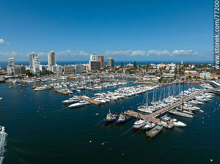 Aerial view of the port marinas - Punta del Este and its near resorts - URUGUAY. Photo #77200