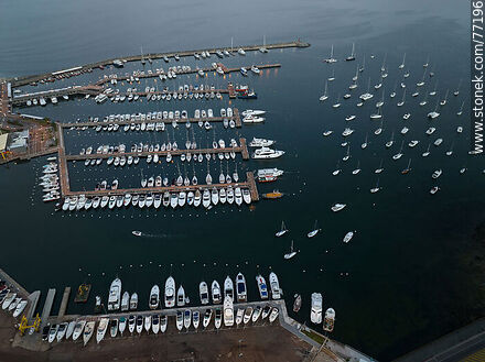 Aerial view of the port marinas - Punta del Este and its near resorts - URUGUAY. Photo #77196