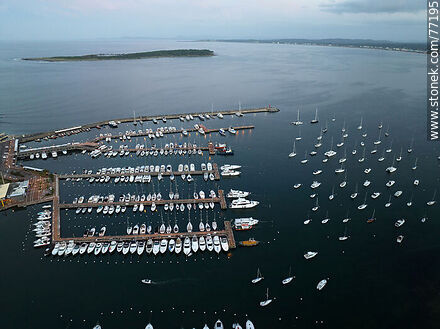 Aerial view of the port marinas - Punta del Este and its near resorts - URUGUAY. Photo #77195