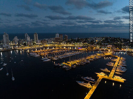 Aerial view of the port at sunset - Punta del Este and its near resorts - URUGUAY. Photo #77203