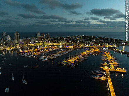 Aerial view of the port at sunset - Punta del Este and its near resorts - URUGUAY. Photo #77202