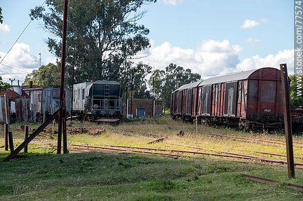Estación de trenes Víctor Sudriers. Antiguos vagones - Departamento de Canelones - URUGUAY. Foto No. 77574