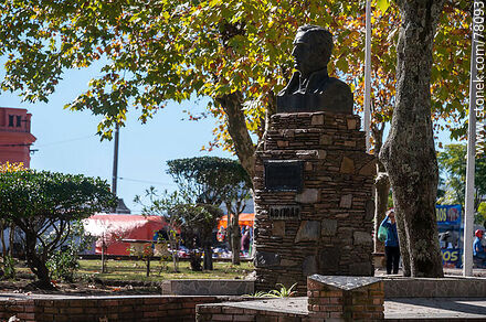 Bust of Artigas in the square - Lavalleja - URUGUAY. Photo #78093