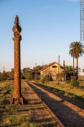 Old railroad station of Plácido Rosas. Water fountain meters from the station - Department of Cerro Largo - URUGUAY. Photo #78123