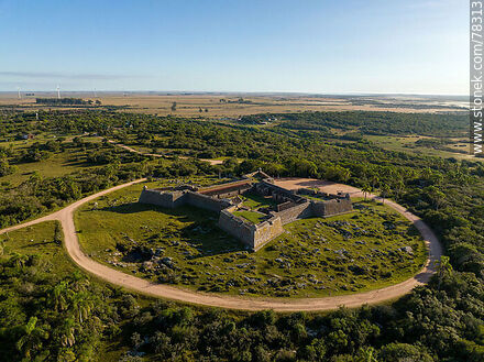 Vista aérea del museo fuerte de San Miguel - Departamento de Rocha - URUGUAY. Foto No. 78313