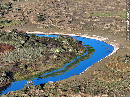 Aerial view of a section of the San Miguel stream. - Department of Rocha - URUGUAY. Photo #78407