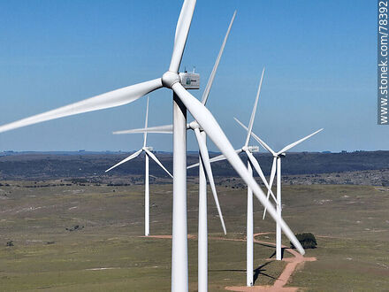 Aerial view of wind energy mills - Department of Treinta y Tres - URUGUAY. Photo #78392