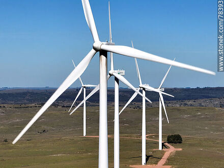 Aerial view of wind energy mills - Department of Treinta y Tres - URUGUAY. Photo #78393