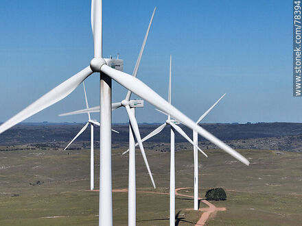 Aerial view of wind energy mills - Department of Treinta y Tres - URUGUAY. Photo #78394