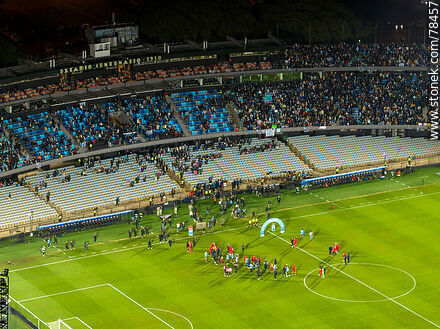 Aerial view of the end of the Uruguay - Panama match (June 2022) - Department of Montevideo - URUGUAY. Photo #78457