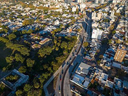 Aerial view of L. A. de Herrera Ave. to the south and the former Veterinary School (year 2022) - Department of Montevideo - URUGUAY. Photo #78492
