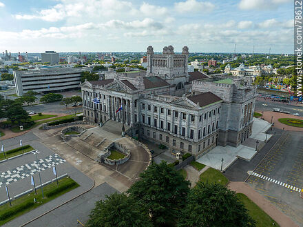 Aerial view of Palacio Legislativo - Department of Montevideo - URUGUAY. Photo #78612
