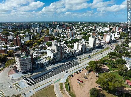 Aerial view of the east access to the Italia Avenue bypass tunnel under Ricaldoni Ave. - Department of Montevideo - URUGUAY. Photo #78720