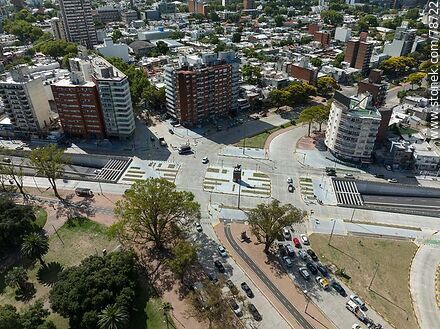 Aerial view of the by-pass of Avenida Italia, Ricaldoni and Centenario Ave. - Department of Montevideo - URUGUAY. Photo #78722